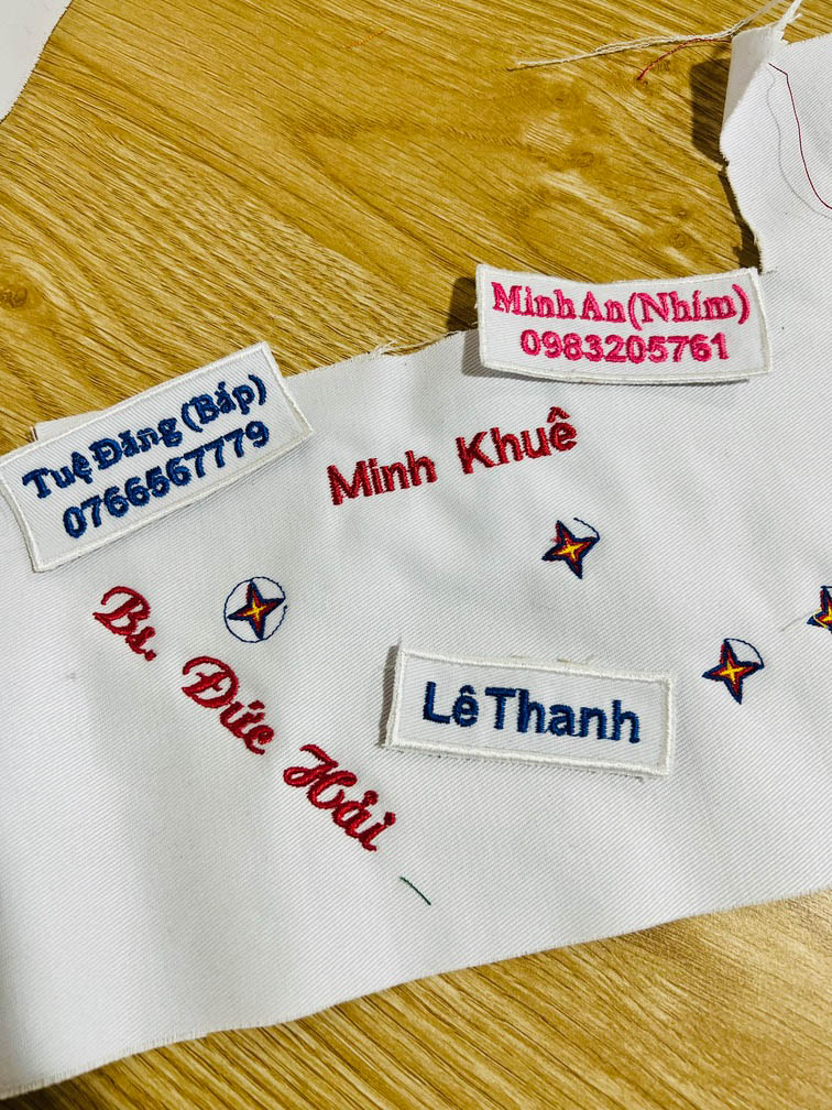 Ảnh Thêu tên học sinh, nhãn hiệu, phù hiệu số lượng ít